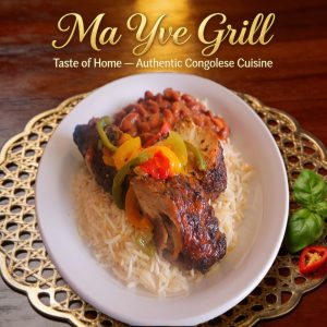 Riz Madesu Chicken | Authentic Congolese rice with red beans and grilled chicken at Ma Yve Grill