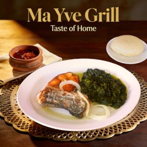 Grilled Fish with Epinards | Authentic Congolese charcoal-grilled tilapia with sautéed spinach and fufu at Ma Yve Grill